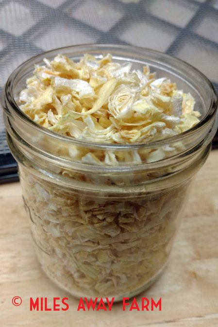 Mason jar of dried diced onions